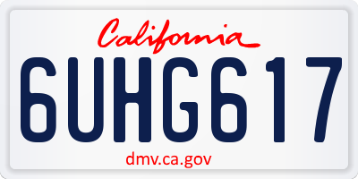 CA license plate 6UHG617