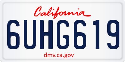 CA license plate 6UHG619