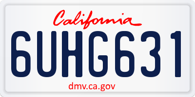 CA license plate 6UHG631