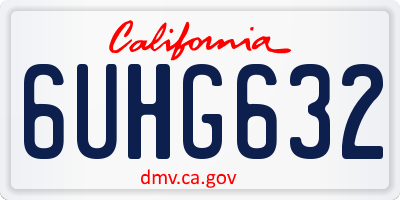 CA license plate 6UHG632
