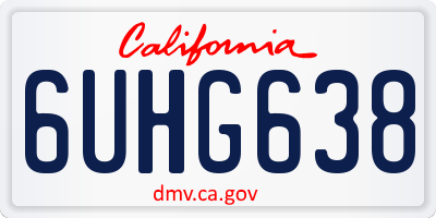 CA license plate 6UHG638