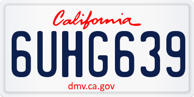 CA license plate 6UHG639
