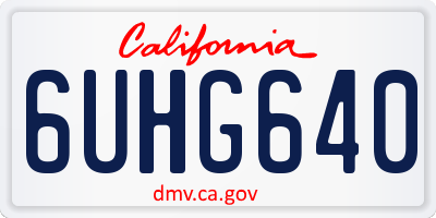 CA license plate 6UHG640
