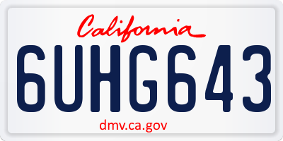CA license plate 6UHG643