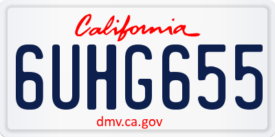 CA license plate 6UHG655