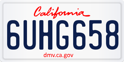 CA license plate 6UHG658