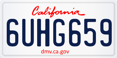 CA license plate 6UHG659