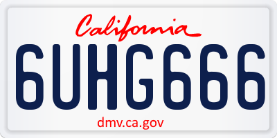 CA license plate 6UHG666