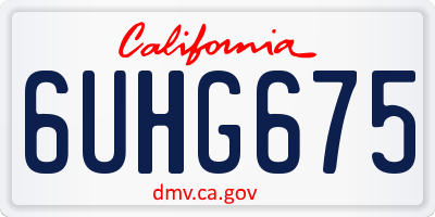 CA license plate 6UHG675