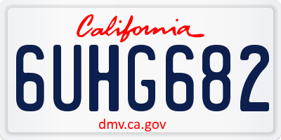CA license plate 6UHG682