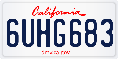 CA license plate 6UHG683