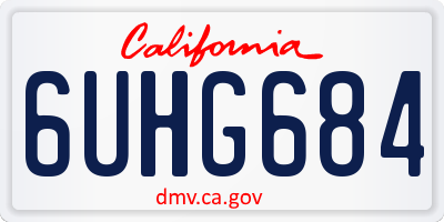 CA license plate 6UHG684