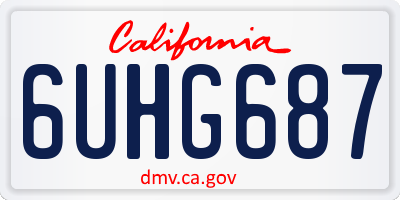 CA license plate 6UHG687