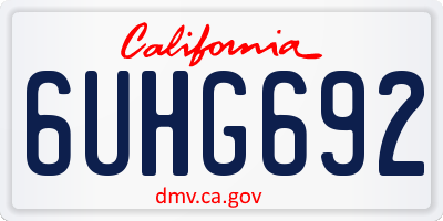 CA license plate 6UHG692