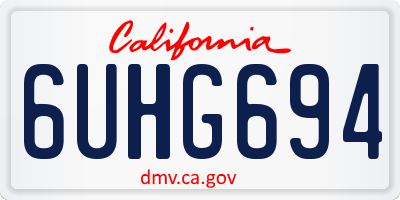 CA license plate 6UHG694