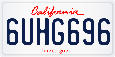 CA license plate 6UHG696