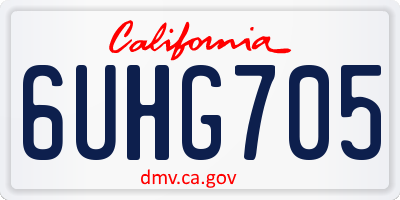 CA license plate 6UHG705