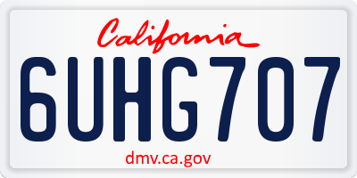 CA license plate 6UHG707