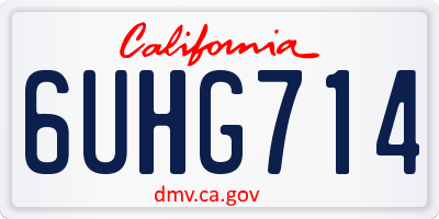CA license plate 6UHG714