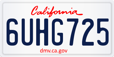 CA license plate 6UHG725