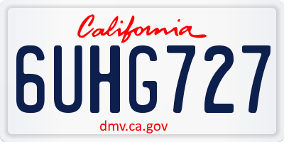 CA license plate 6UHG727