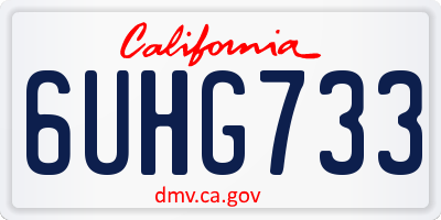 CA license plate 6UHG733