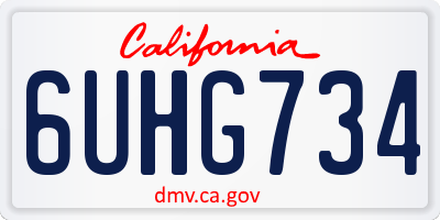 CA license plate 6UHG734