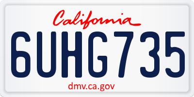 CA license plate 6UHG735