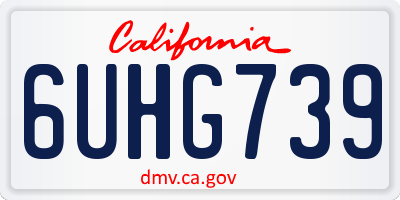 CA license plate 6UHG739