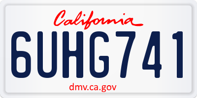 CA license plate 6UHG741