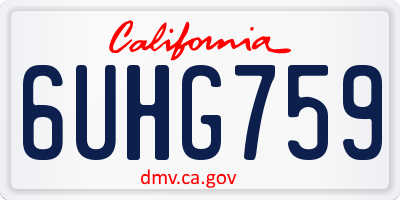 CA license plate 6UHG759