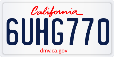 CA license plate 6UHG770