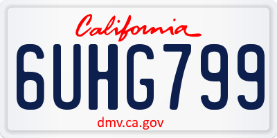 CA license plate 6UHG799