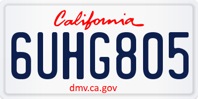 CA license plate 6UHG805