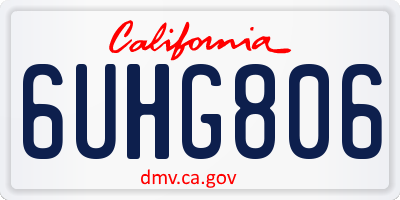 CA license plate 6UHG806