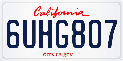 CA license plate 6UHG807