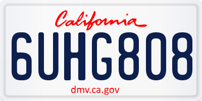 CA license plate 6UHG808