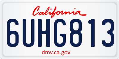 CA license plate 6UHG813