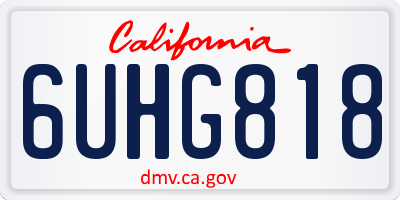 CA license plate 6UHG818