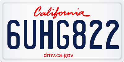 CA license plate 6UHG822