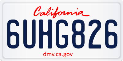 CA license plate 6UHG826