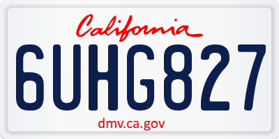 CA license plate 6UHG827