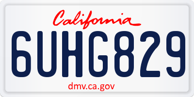 CA license plate 6UHG829