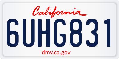 CA license plate 6UHG831