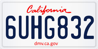 CA license plate 6UHG832