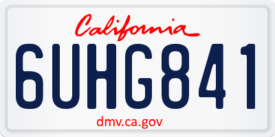 CA license plate 6UHG841