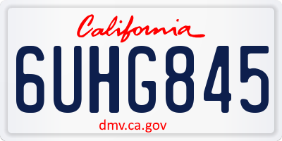 CA license plate 6UHG845