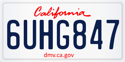 CA license plate 6UHG847