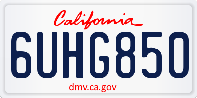 CA license plate 6UHG850