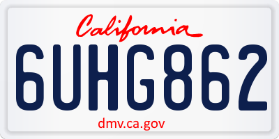 CA license plate 6UHG862